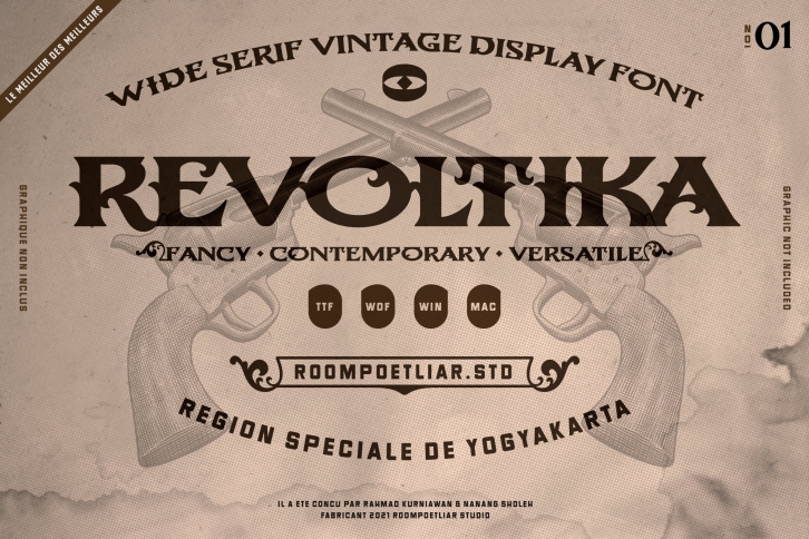 Revoltika Wide serif vintage display Font Download