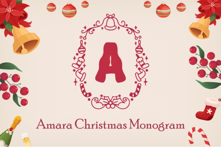 Amara Christmas Monogram Font Download