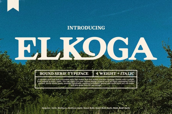 Elkoga - Round Serif Typeface Font Download