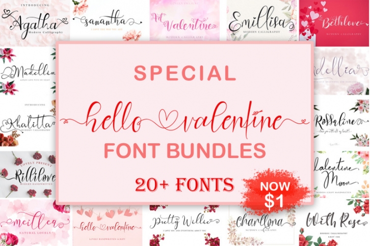 Special Hello Valentine Font Bundles Font Download