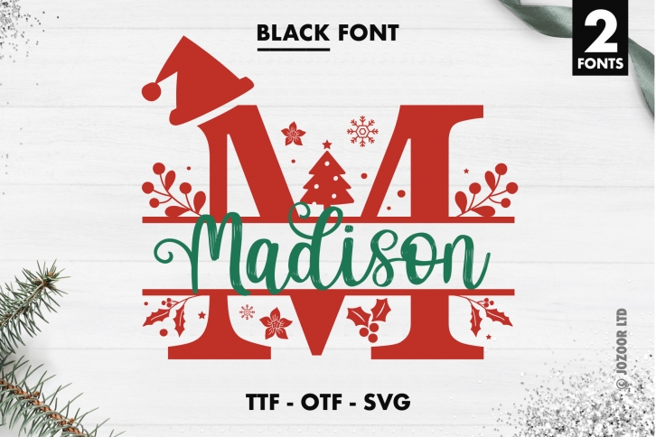 Madison Christmas Split Monogram Font Download