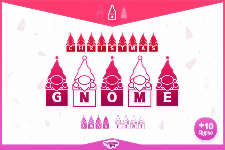 Christmas Gnome Monogram winter kids Procreate s Font Download
