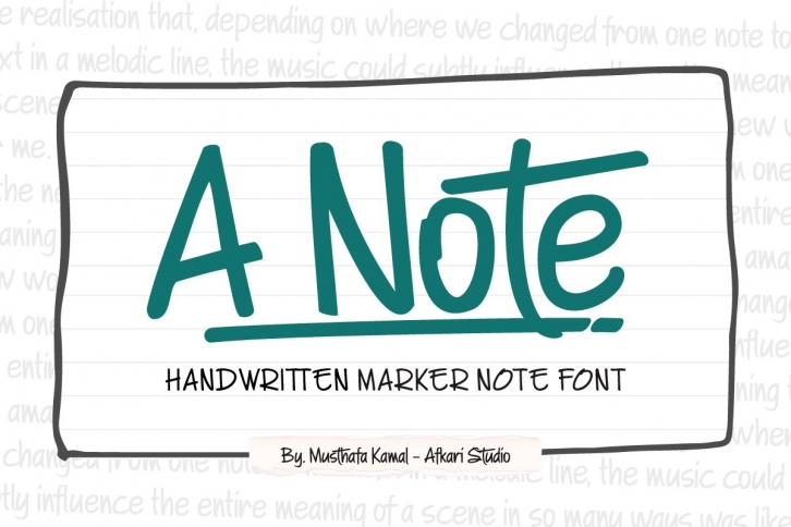 A Note – Handwritten Marker Font Download