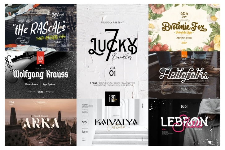 LUCKY 7 Bundles Vol.01 Font Download
