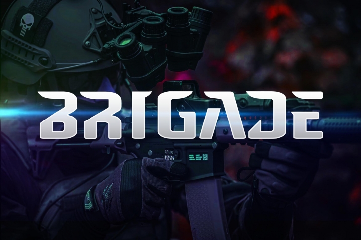 Brigade Modern Techno Military Font Download