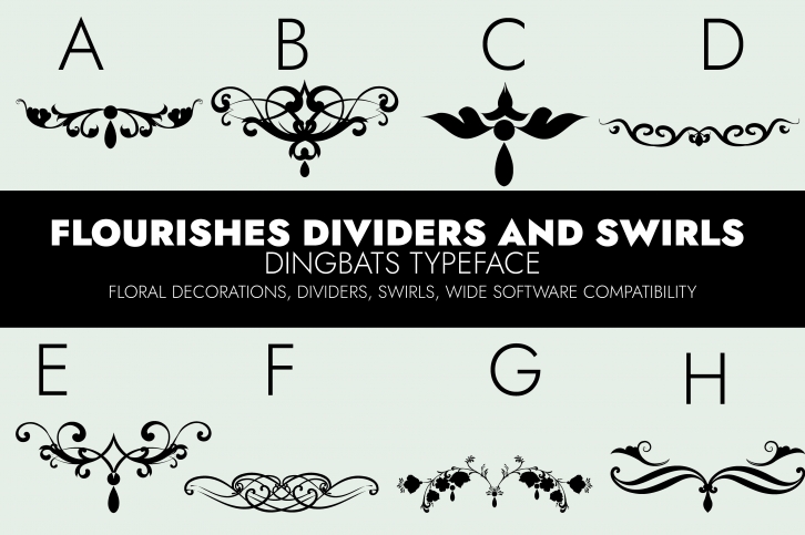 Flourishes Dividers and Swirls Font Download