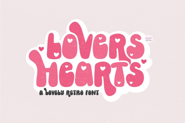 LOVERS HEARTS a Retro Valentines Day Font Download