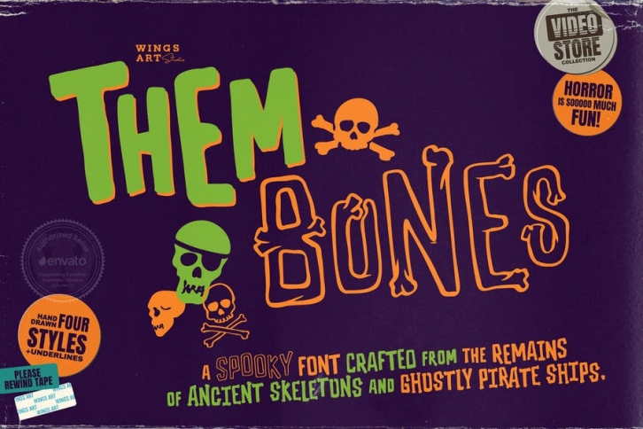 Them Bones: A Fun Novelty Font for Halloween Font Download