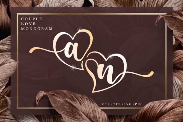 Couple Love Monogram Font Download