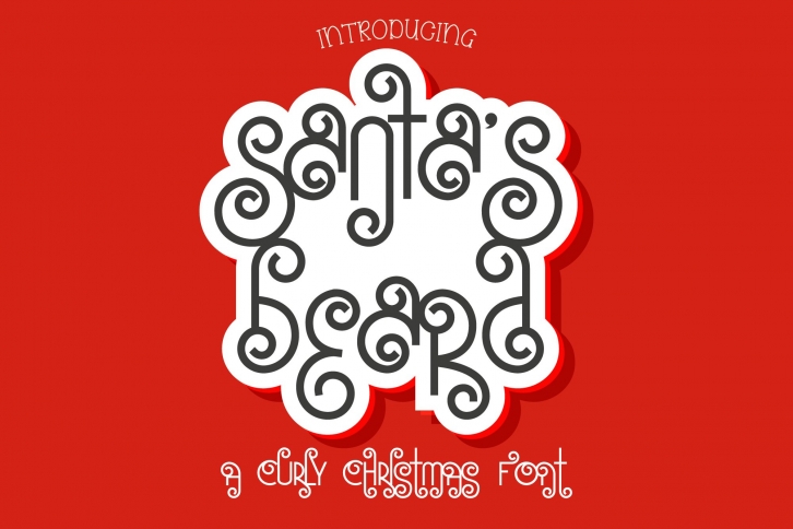Santa's Beard Curly Christmas Font Download