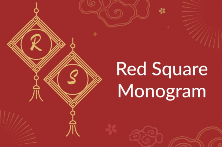 Red Square Monogram Font Download