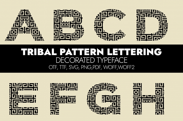 Tribal Pattern Lettering Font Download