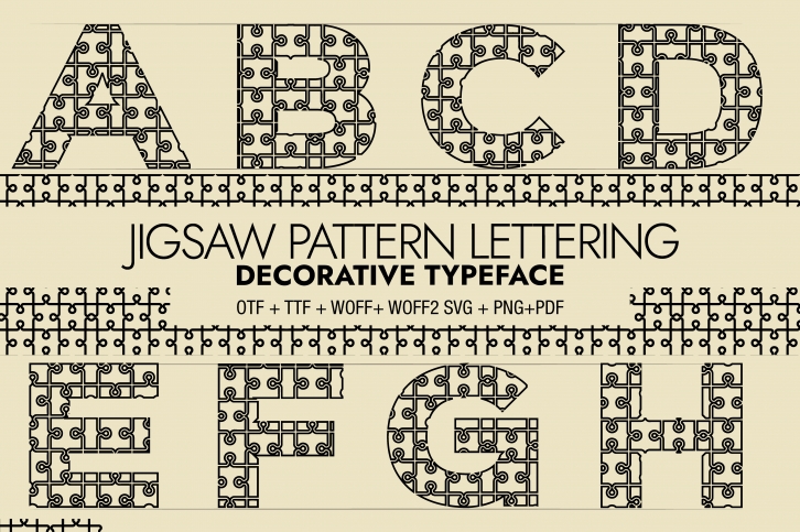 Jigsaw Pattern Lettering Font Download