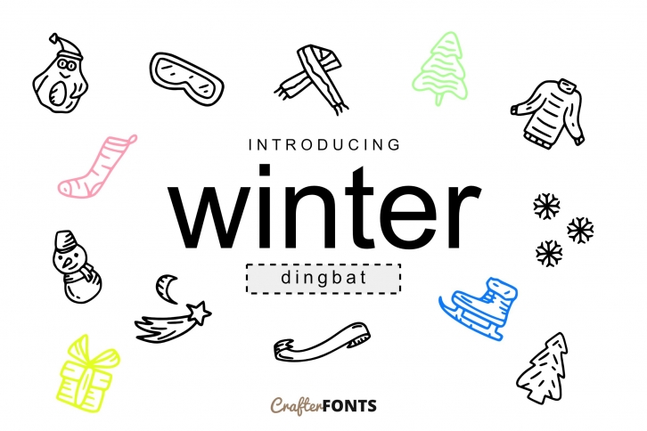 Winter Doodle Dingbat Font Download