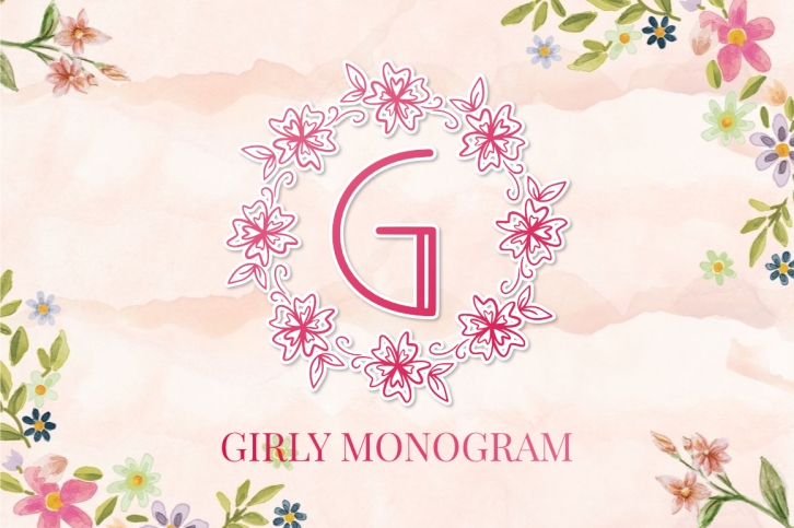 Girly Monogram Font Download