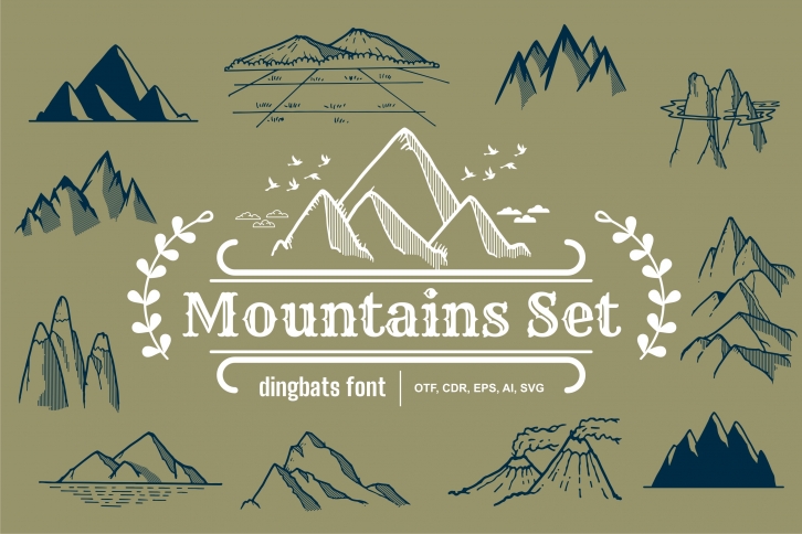 Mountains Set Font Download