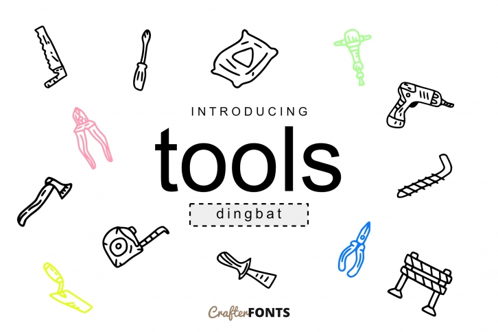 Tools Doodle Dingbat Font Download