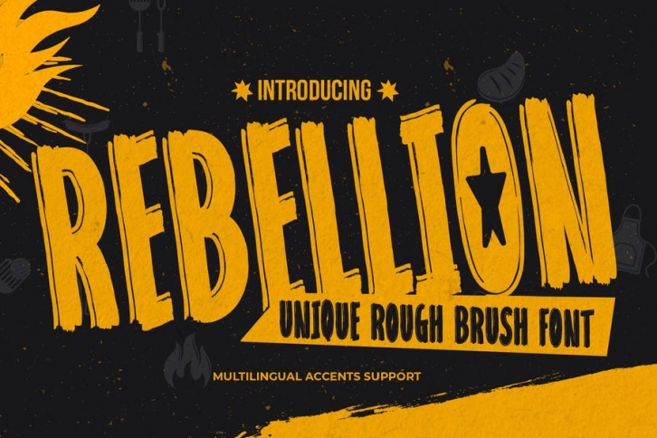 REBELLION - Unique Rough Brush Font Font Download