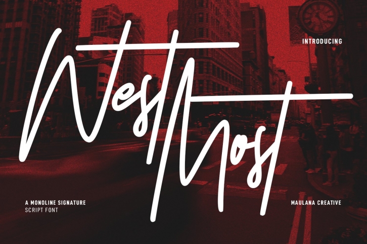 West Most Monoline Signature Script Font Download