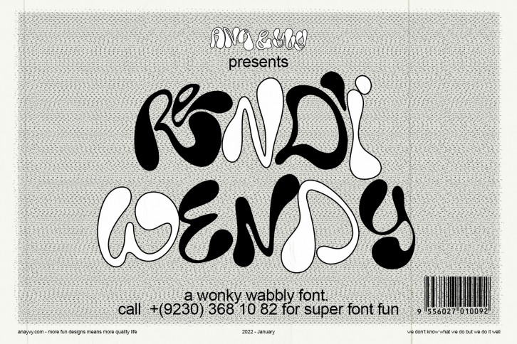 Rendi Wendy a chunky trippy font Font Download