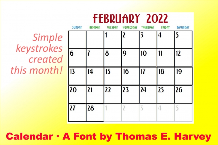 Calendar Font Download