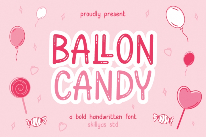 Ballon Candy - a cute handwritten font Font Download
