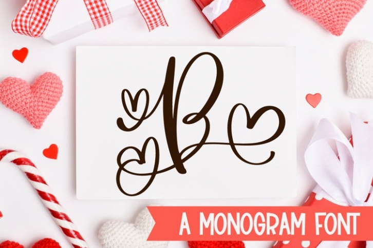 Heart Filled Monogram Font Download
