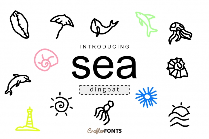 Sea Doodle Dingbat Font Download
