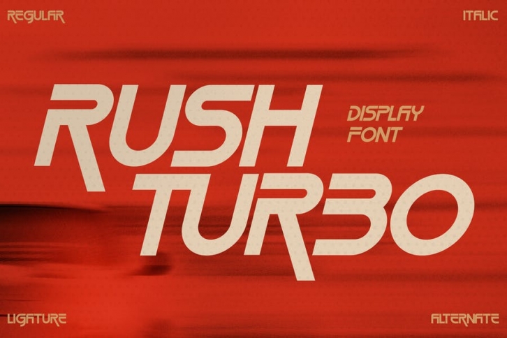 Rush Turbo Modern Display Font LS Font Download