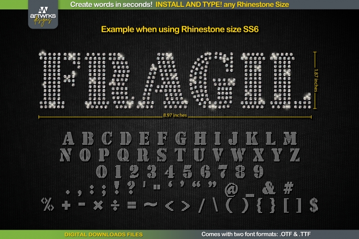 RS03 Seal Bold Rhinestone Template TTF Font Download
