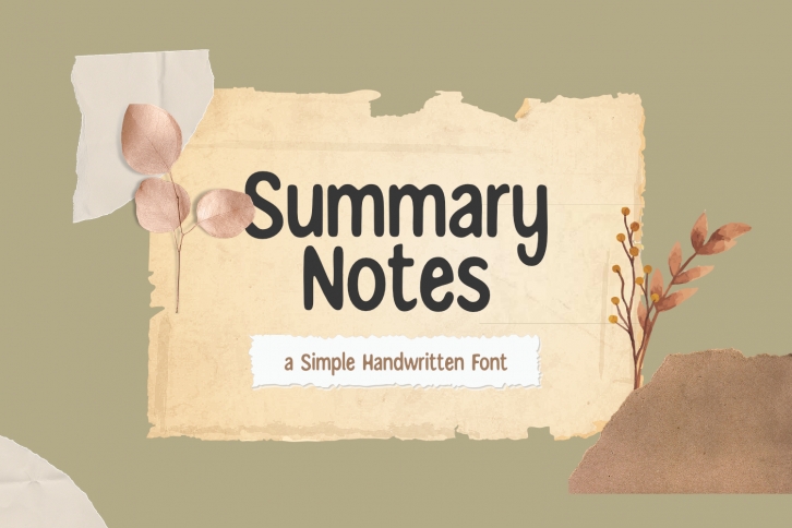 Summary Notes Font Download