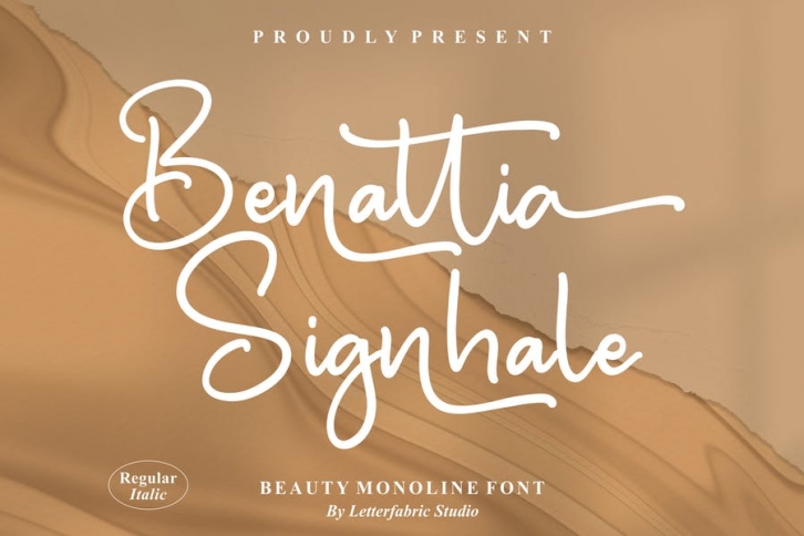 Benattia Signhale Beauty Monoline Font LS Font Download