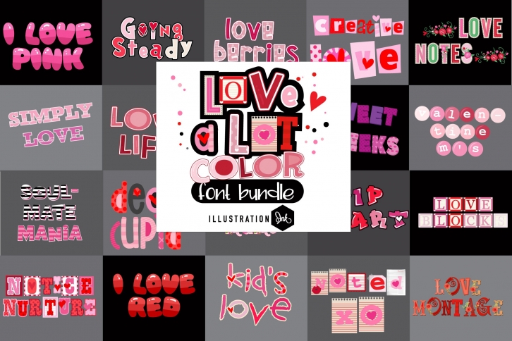 Love a Lot Color Bundle Font Download
