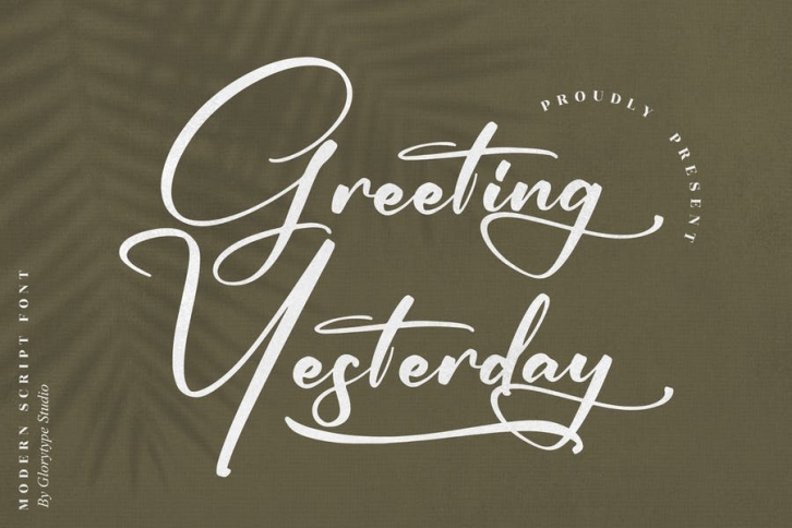 Greeting Yesterday Modern Script Font LS Font Download