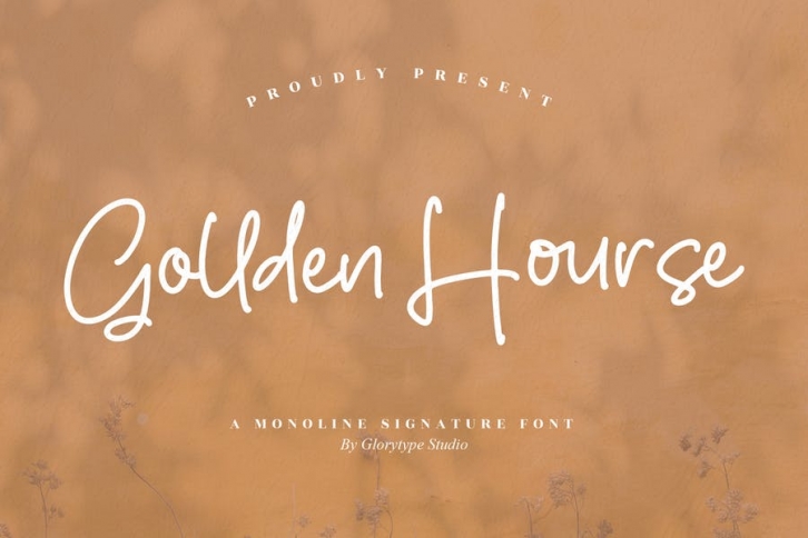Golden Hourse Monoline Signature Font LS Font Download