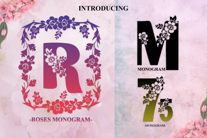 Roses Monogram Font Download