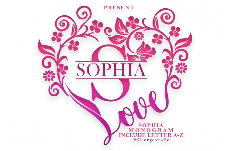 Sophia Monogram Font Download