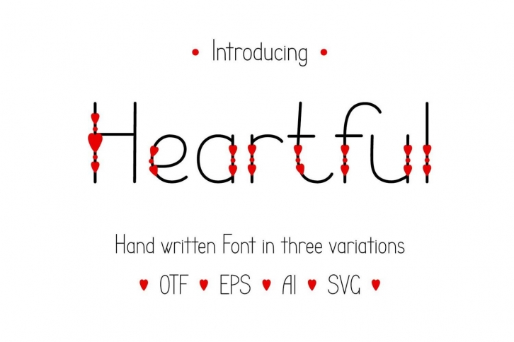 Heartful , Letters decorated with hearts, St Valentine Font Download