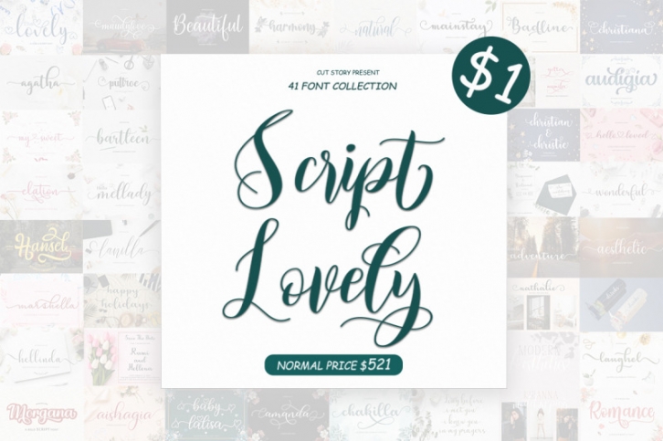 41 Font Script Lovely Collection Font Download