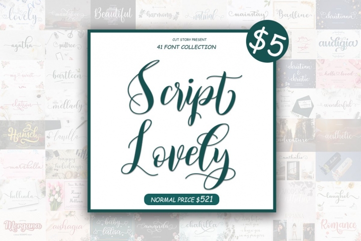 41 Collection Lovely Script Bundle Font Download
