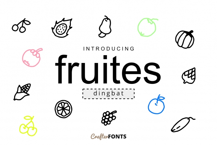 Fruites Doodle Dingbat Font Download