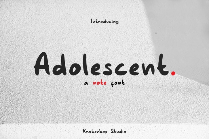 Adolescent - Note Font Font Download
