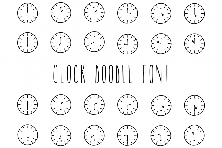 Clock doodle in ttf, otf Font Download