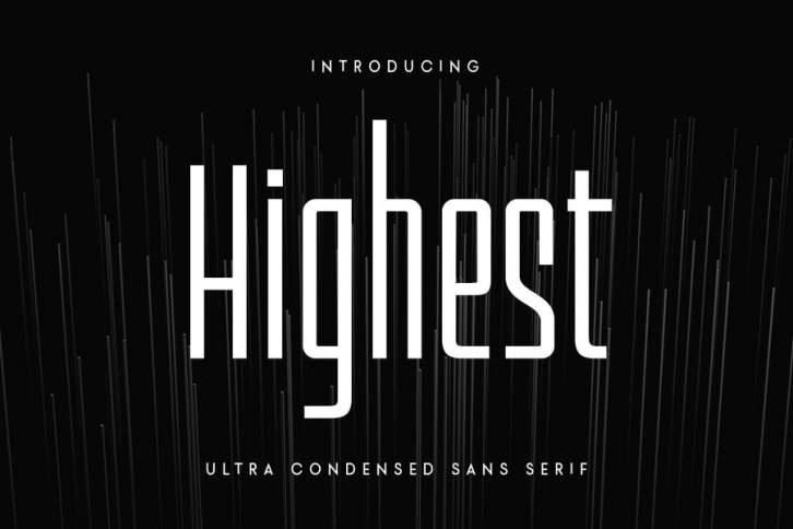 Highest - Ultra Condensed Sans Serif Font Download