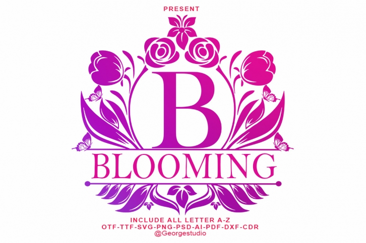 Blooming Monogram Font Download