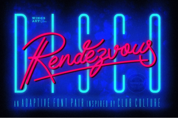 Disco Rendezvous: A Night Club Inspired OpenType Script Font Font Download