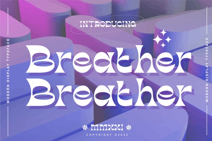 Breather Modern Display Typeface Font Font Download