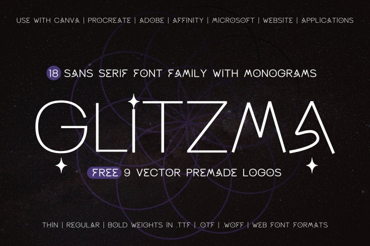 Glitzma Modern Sans Serif Logo Font Download