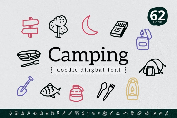 Camping Dingbat Font Download