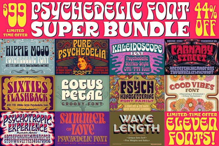 Psychedelic Super Bundle Font Download